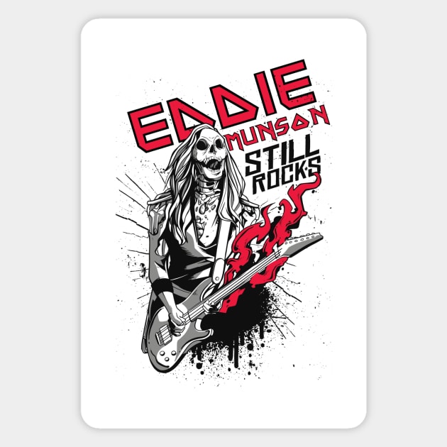 Eddie munson still rocks Magnet by Tees_N_Stuff